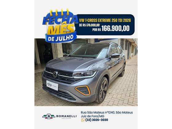 VOLKSWAGEN T-CROSS 1.4 250 TSI TOTAL FLEX EXTREME AUTOMÁTICO VOLKSWAGEN T-CROSS 1.4 250 TSI TOTAL FLEX EXTREME AUTOMÁTICO